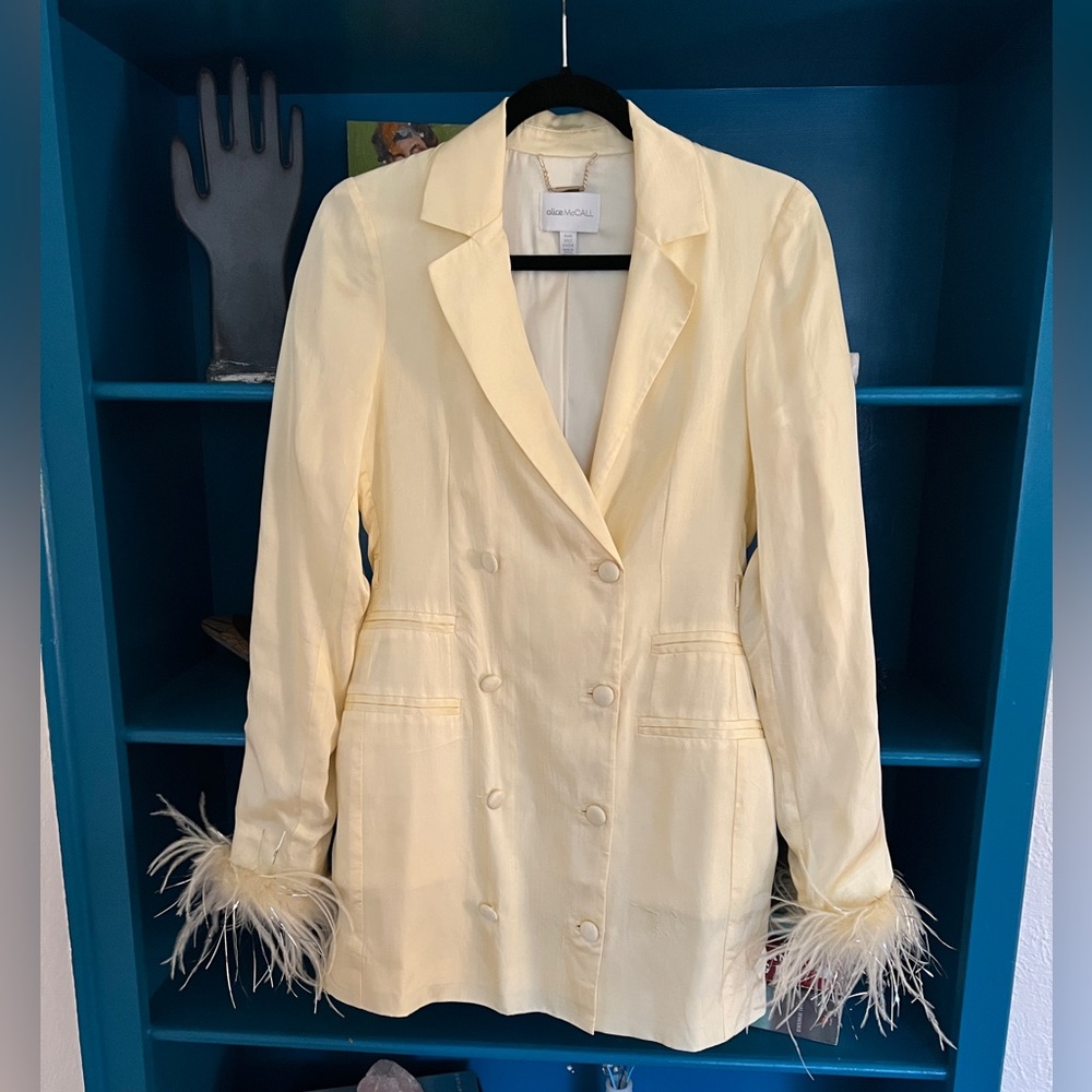 Alice McCall Feather Cuff Blazer Dress